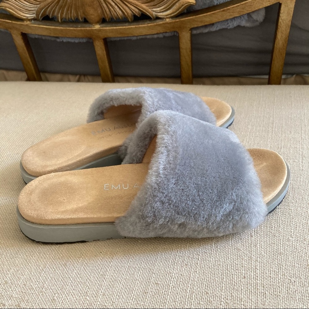 EMU Australia Shearling Slides Sandals Gray 8